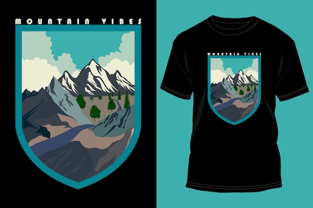 Vettore mountain adventure t-shirt illustrazione e disegno vettoriale.