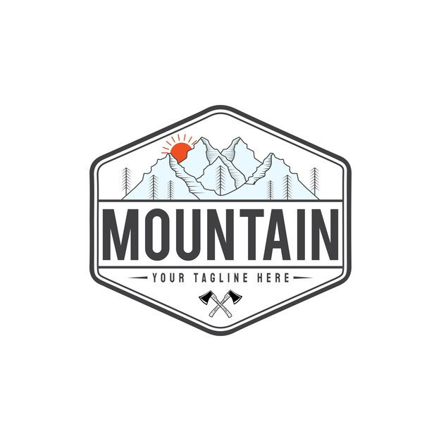 Mountain adventure travel hiking explore retro vintage logo design