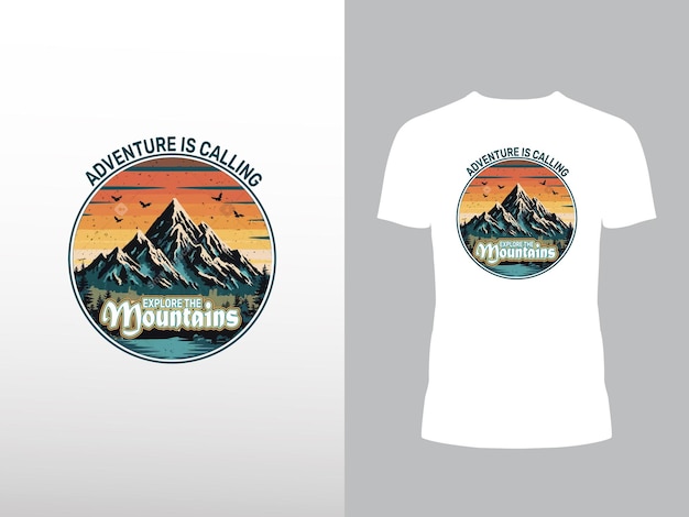 Vector mountain adventure tshirt design