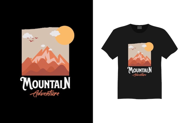 Premium Vector | Mountain adventure tshirt design