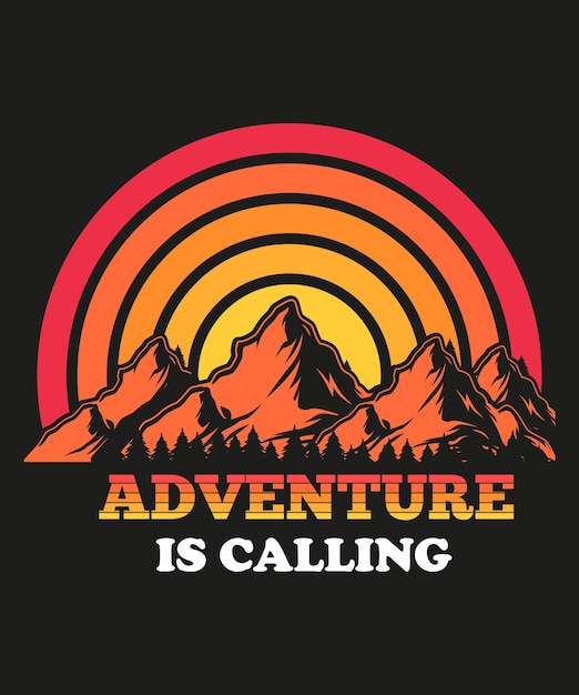 Vector mountain adventure tshirt ontwerp