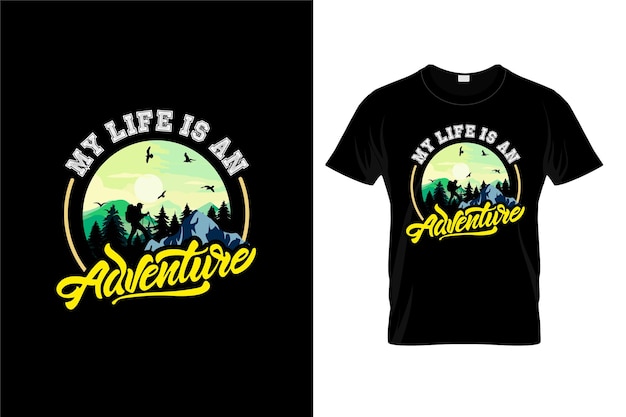 Vector mountain adventure tshirt vector logo design