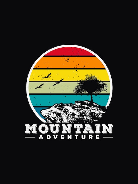 Mountain adventure vector graphic for print t shirts vintage and retro style