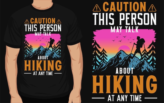 Mountain adventures hiking tshirt design