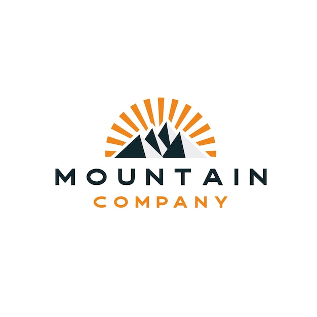 Горы и солнце дизайн логотипа