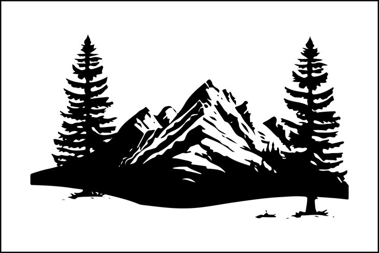 Vector mountain animals vector art