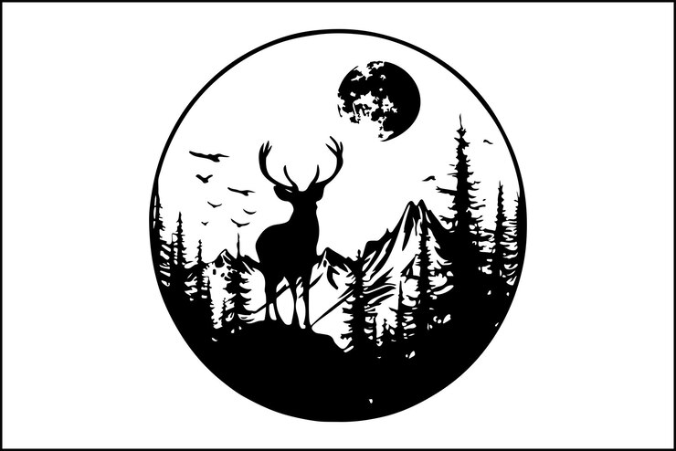 Vector mountain animals vector art