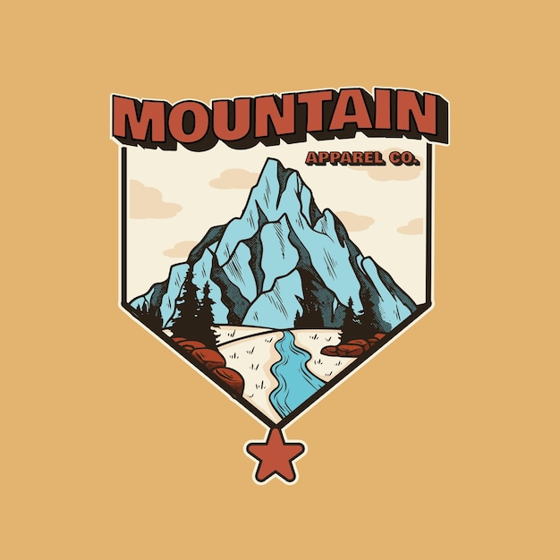 Mountain Apparel illustration badge vector design