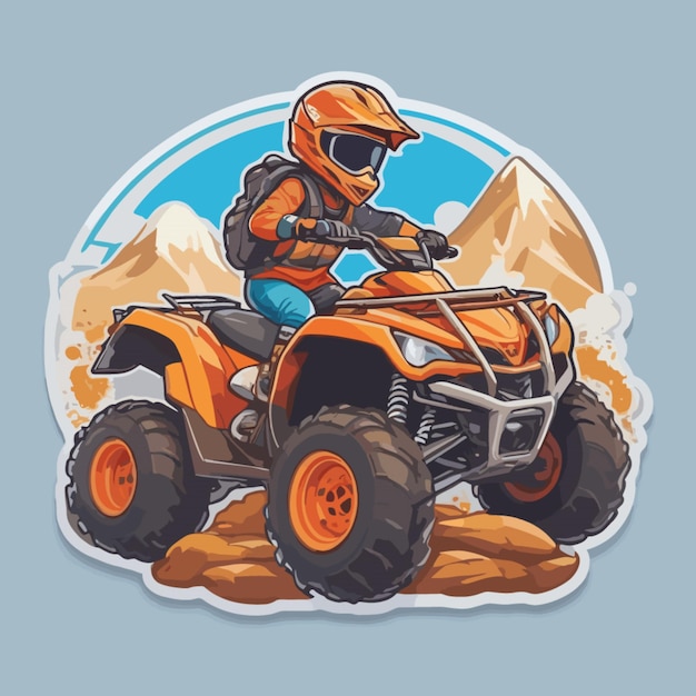 Vector mountain atv vehicle cartoon vector