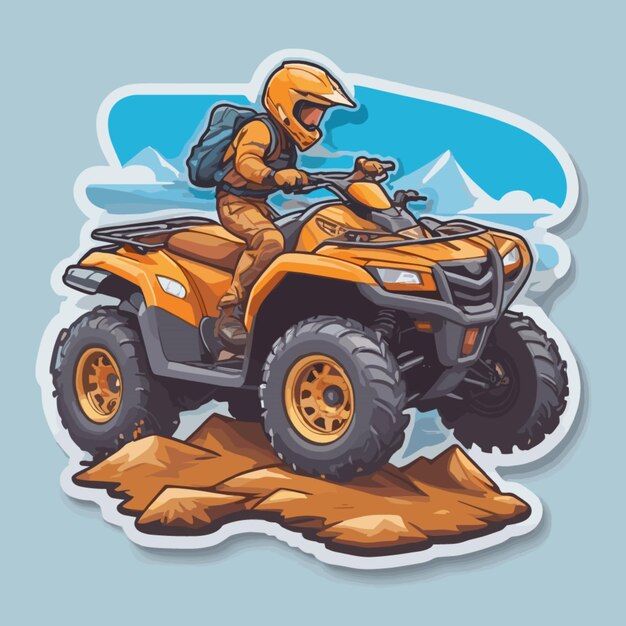 Mountain ATV vehicle cartoon vector