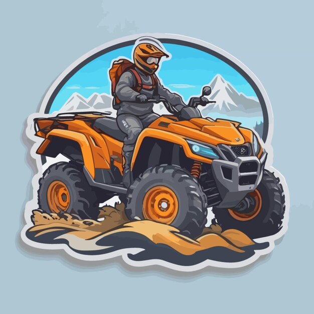 Vector mountain atv vehicle cartoon vector