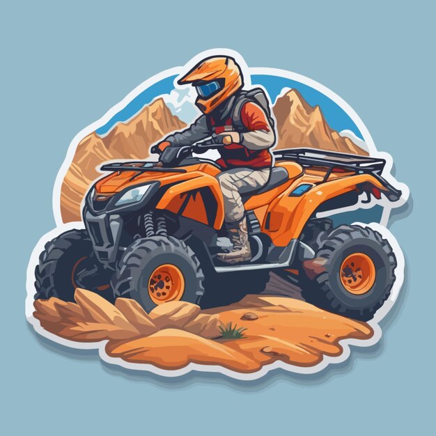 Vector mountain atv vehicle cartoon vector