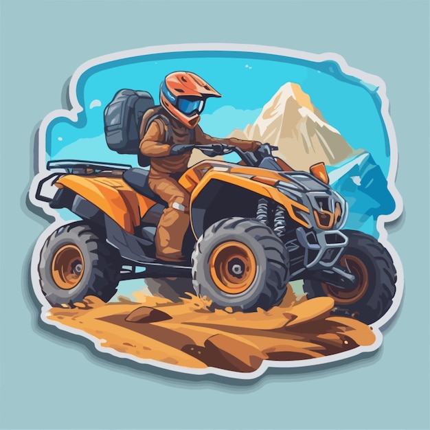 Vector mountain atv vehicle cartoon vector