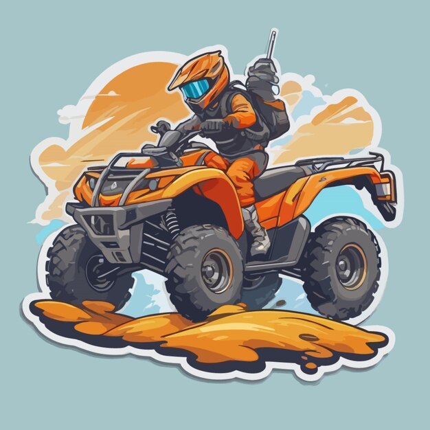 Vector mountain atv vehicle cartoon vector