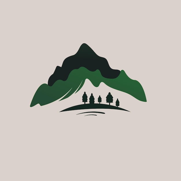 mountain badge flat illustration vector style