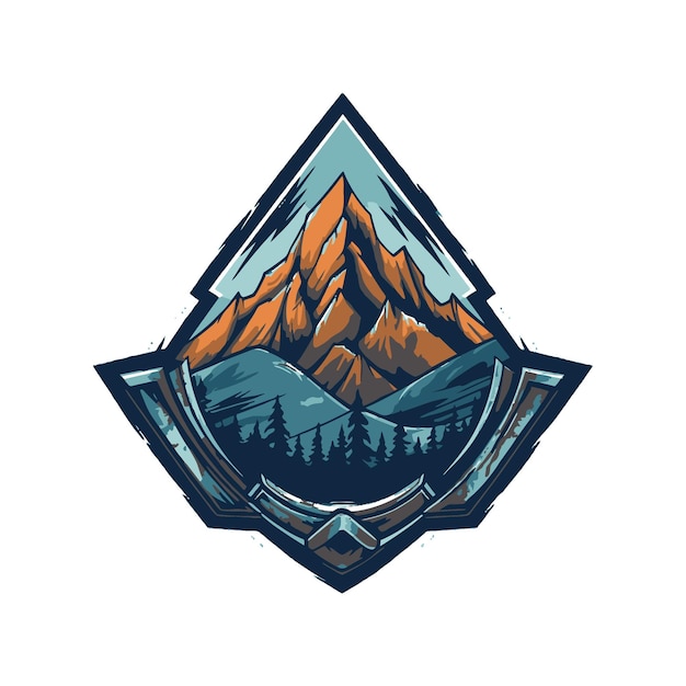 Vector mountain badge logo