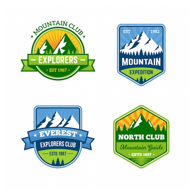 Mountain badges retro