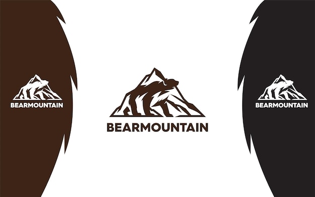 Vector mountain bear moderne logo vector