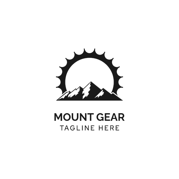 Mountain bike cycle enduro silhouette design with chain gear and mountain