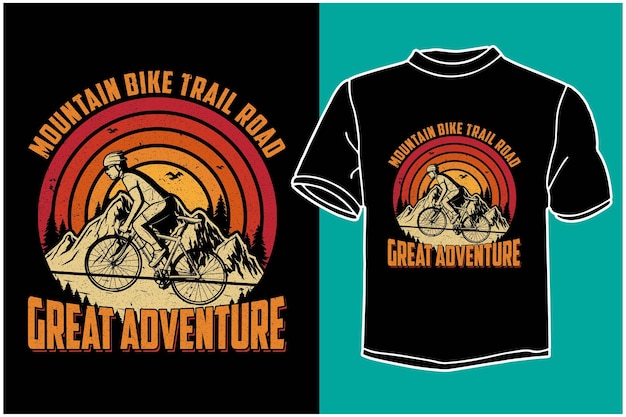 マウンテンバイクサイクリングTシャツのデザイン