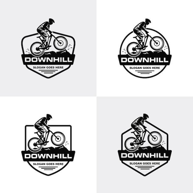 Vettore logo della bici da discesa per mountain bike