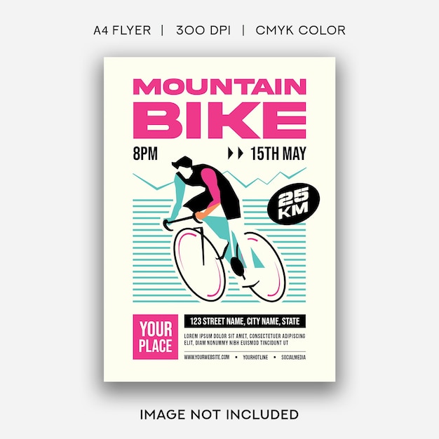 Vector mountain bike flyer template