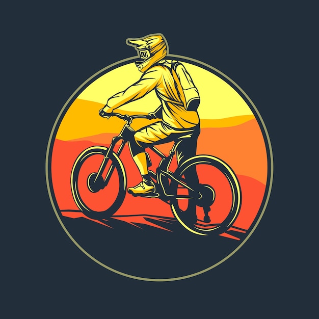 Vector mountain bike graphic illustration