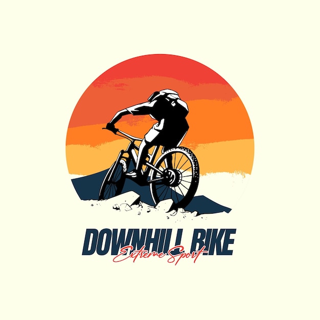 Вектор Иллюстрация горного велосипеда для дизайна футболки