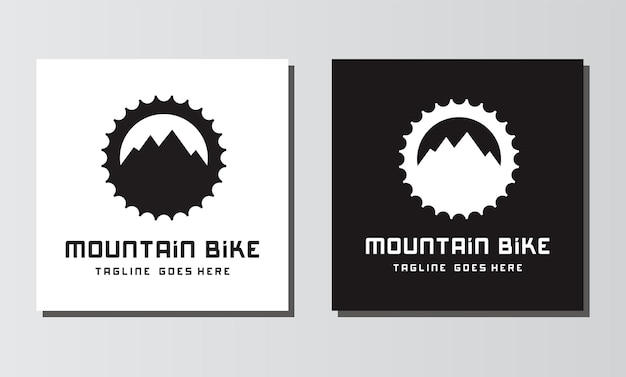 マウンテンバイクのロゴデザインギアとチェーンの組み合わせ