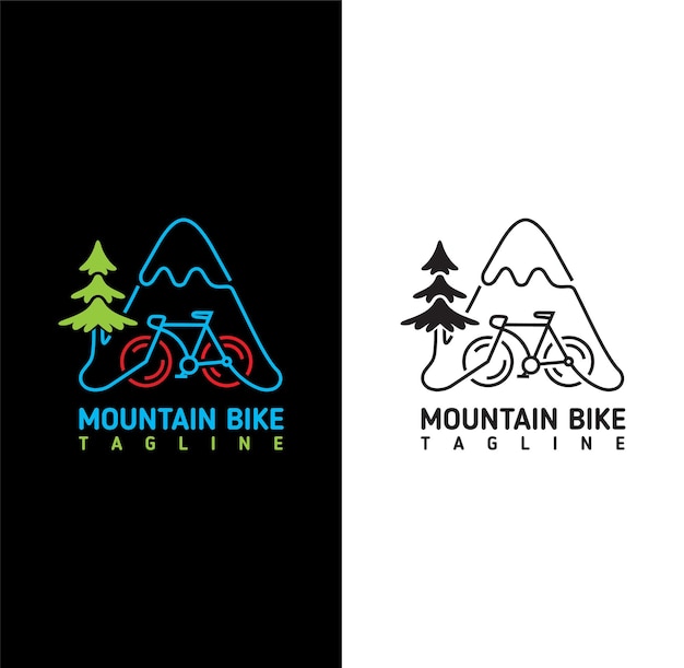 Иллюстрация дизайна логотипа горного велосипеда