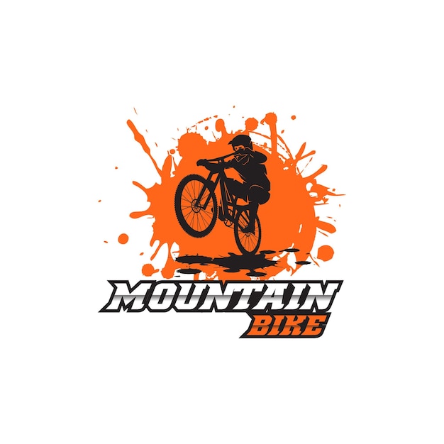 Illustrazione di vettore di progettazione di logo di mountain bike