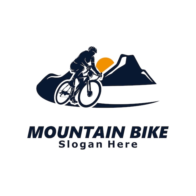 mountain bike logo template design illustration