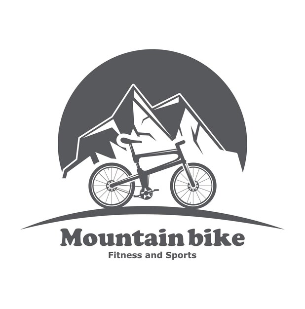 Illustrazione vettoriale del logo della bicicletta da montagna fitness e sport estremi