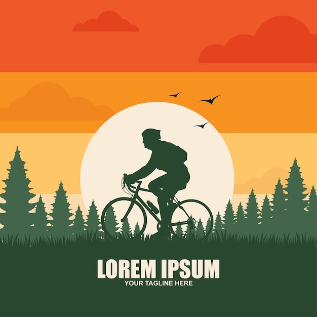 Mountain bike logo vector symbol