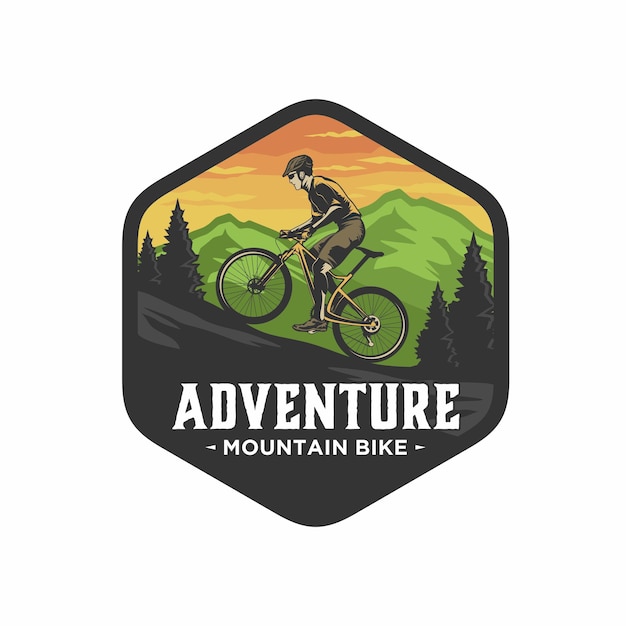 Simbolo di vettore del logo della mountain bike