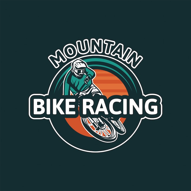 Mountain bike racing. badge design for tournament.