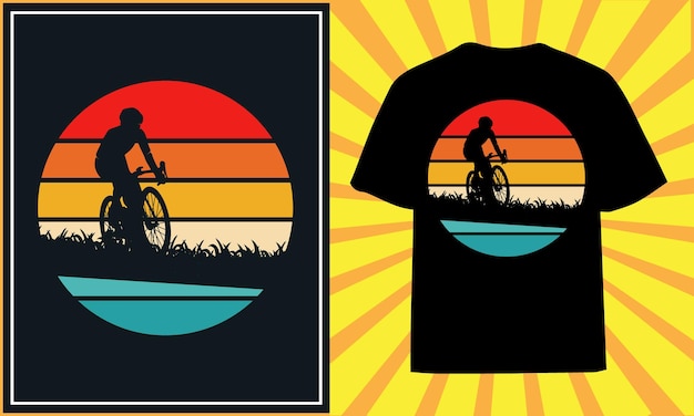 Mountain bike retro vintage bike t-shirt design premium vector