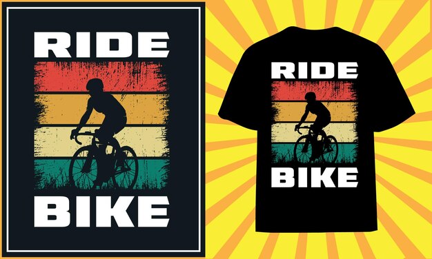 Mountain bike retro vintage bike t-shirt design premium vector