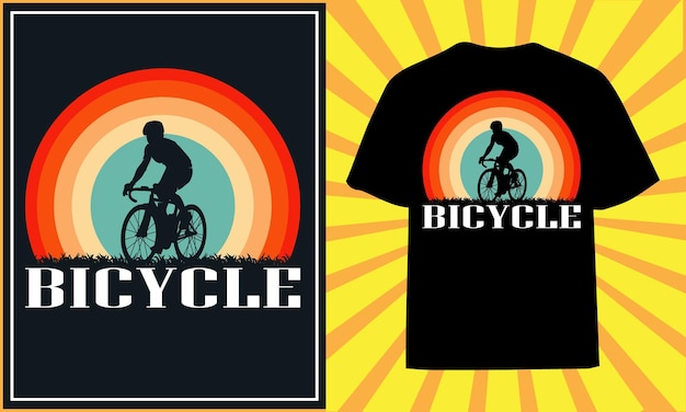 Mountain bike retro vintage bike t-shirt design premium vector