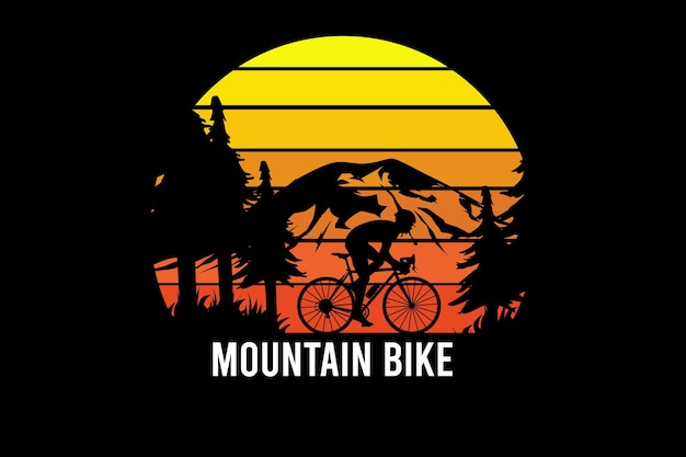 Mountain bike retro vintage landscape design