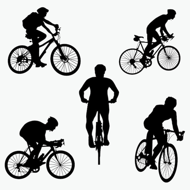 Vector mountain bike silhouettes