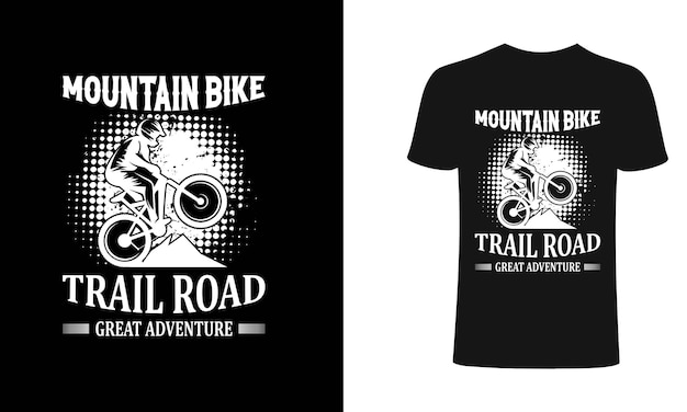 Vector mountain bike trail road t shirt design and vector