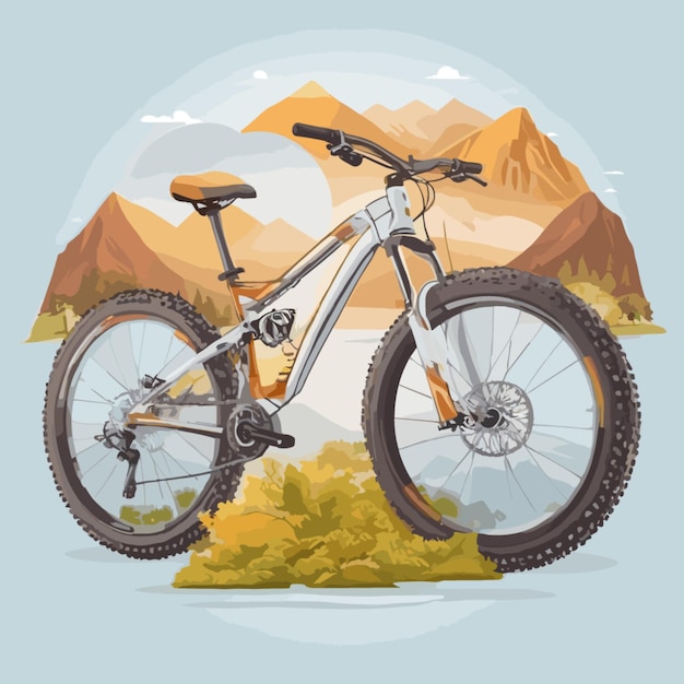 Vector mountain bike vector on a white background