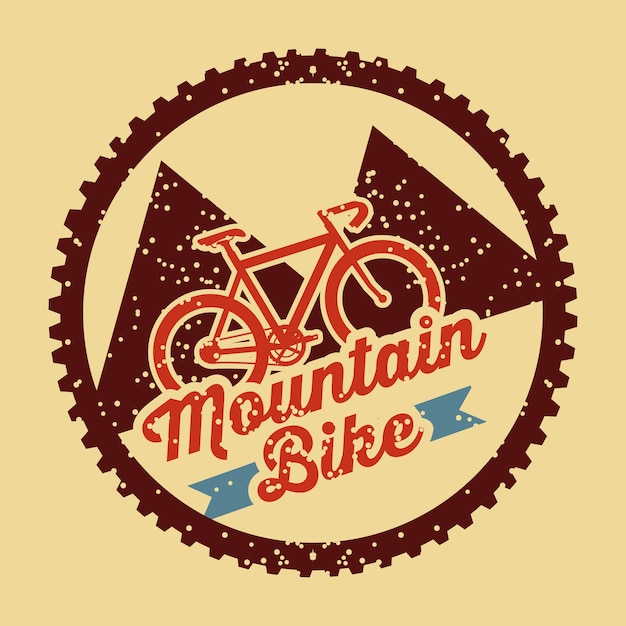 Vettore poster in stile vintage di mountain bike