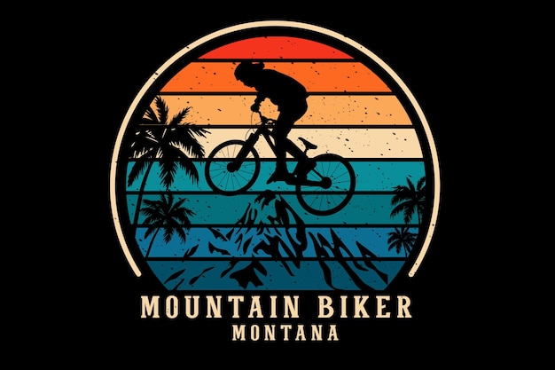 산악 자전거 타는 사람 몬태나 실루엣 디자인