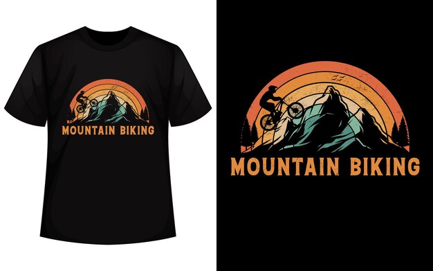 マウンテンバイク愛好家 Tシャツデザインベクトル