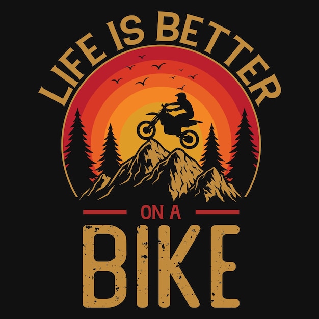 Vector mountain biking lover tshirt design