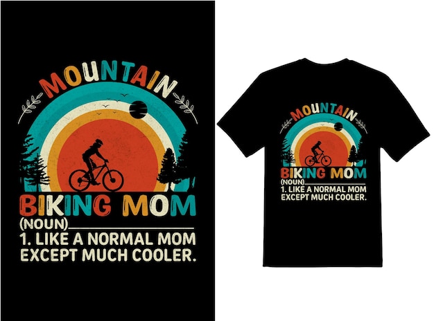 Вектор Мама катается на горном велосипеде существительное 1 как обычная мама, только намного круче