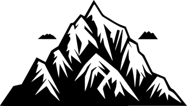 Mountain Black and White Isolated Icon Vector illustration