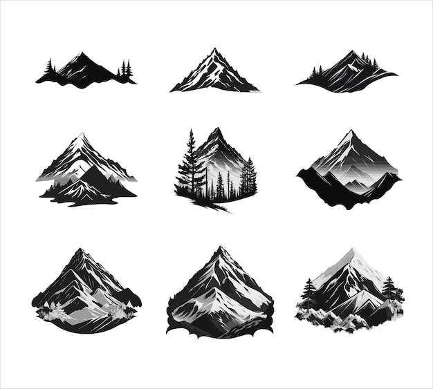 Mountain bundle illustrazione vettoriale può essere utilizzato per la stampa di tshirts merchandise apps libri